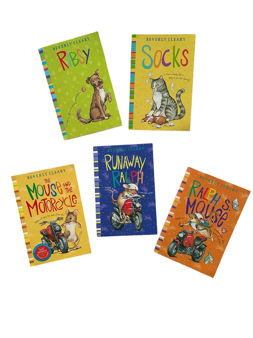 Collection of 5 Beverly Cleary Paperback Books Ribsy, Socks and Ralph S Mouse